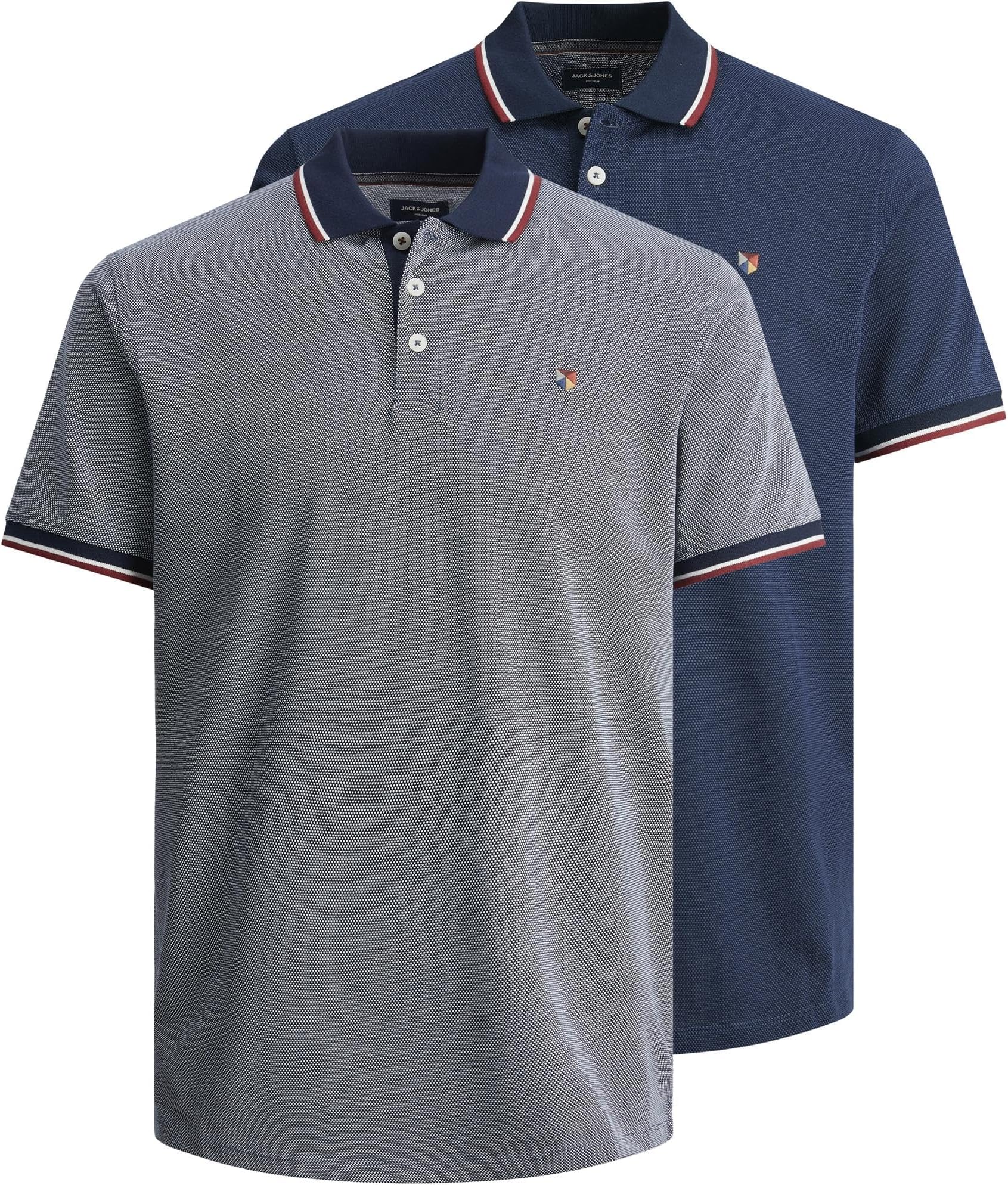 JACK&JONES PLUSMen's Jprbluwin Polo Ss 2pk Mp Pls Polo Shirt