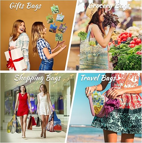 Vista 104 de BeeGreen Bolsas de compras reutilizables de animales, paquete de 10 unidades con bolsa de transporte con cremallera, tamaño XL, lavables a máquina