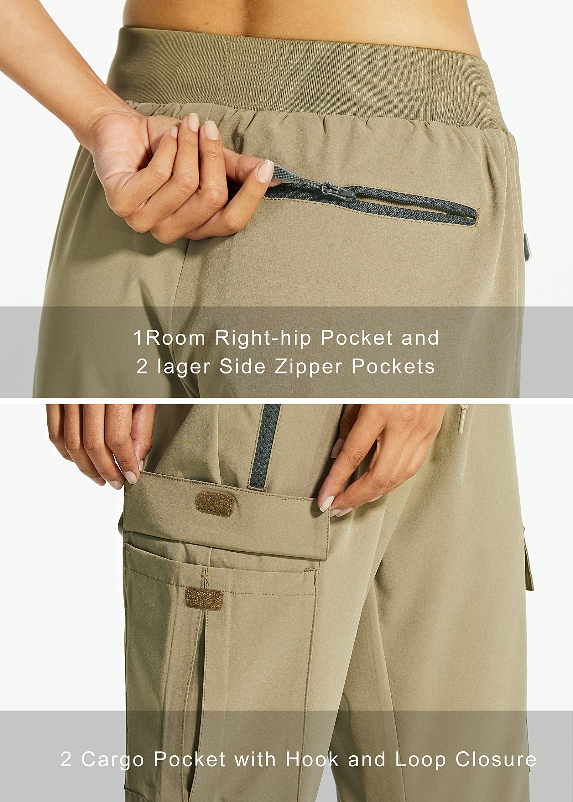 Comallan Pantaloni da Trekking da Donna Estivo Cargo Jogging Leggeri ad Asciugatura Rapida Pantaloni per Sportivi Running Sports Casual all'Aria Aperta