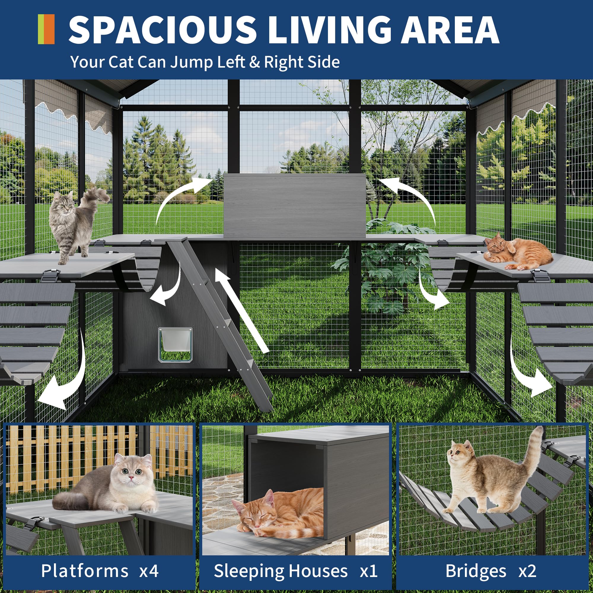 Large Cattery Snapklik.com : Aluminum Extra Large Catio Outdoor Cat Enclosure For ...