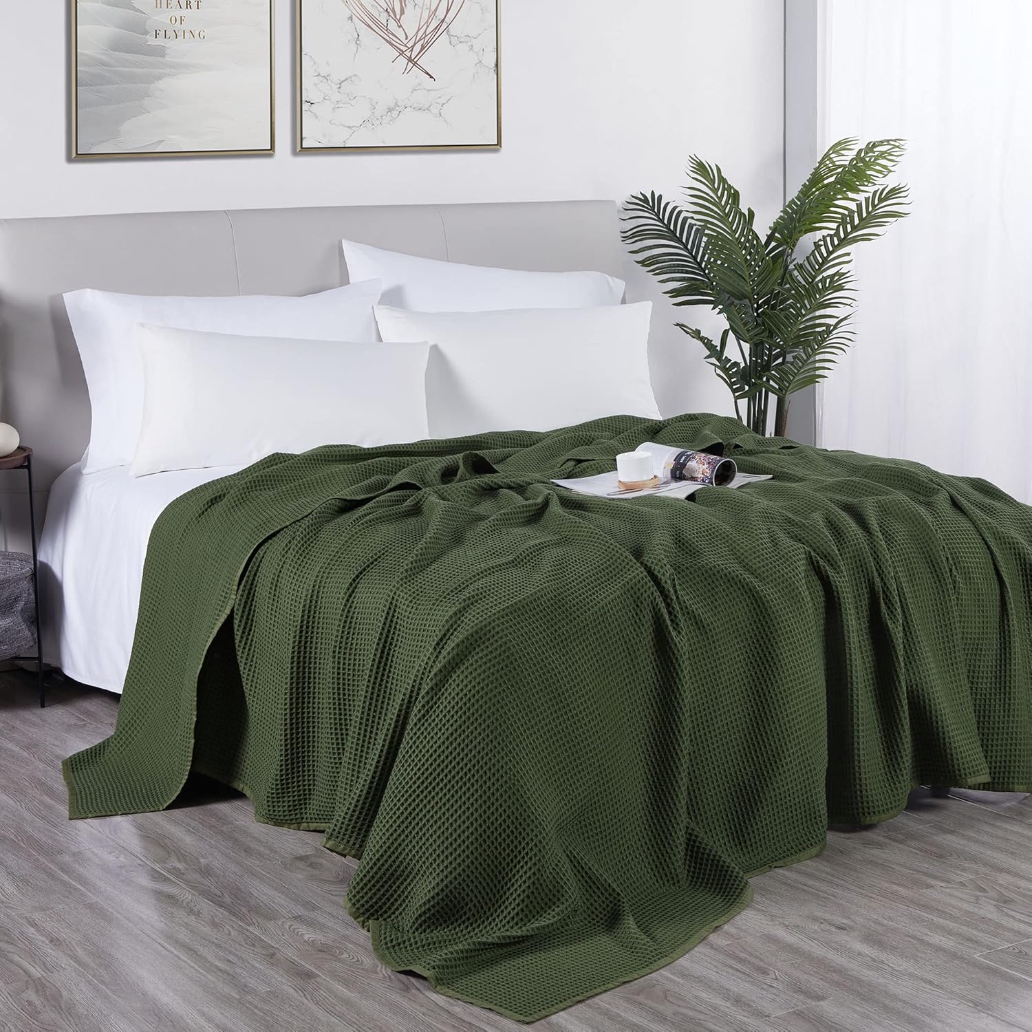 DOZ Waffle Bed Blanket, 50 Viscose Derived from Bamboo and