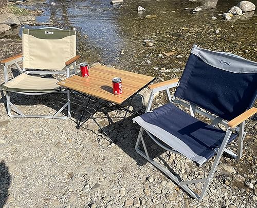 Miniatura 6 de iClimb Mesa plegable de camping compacta ultraligera con bolsa de transporte (Naturaleza - L)
