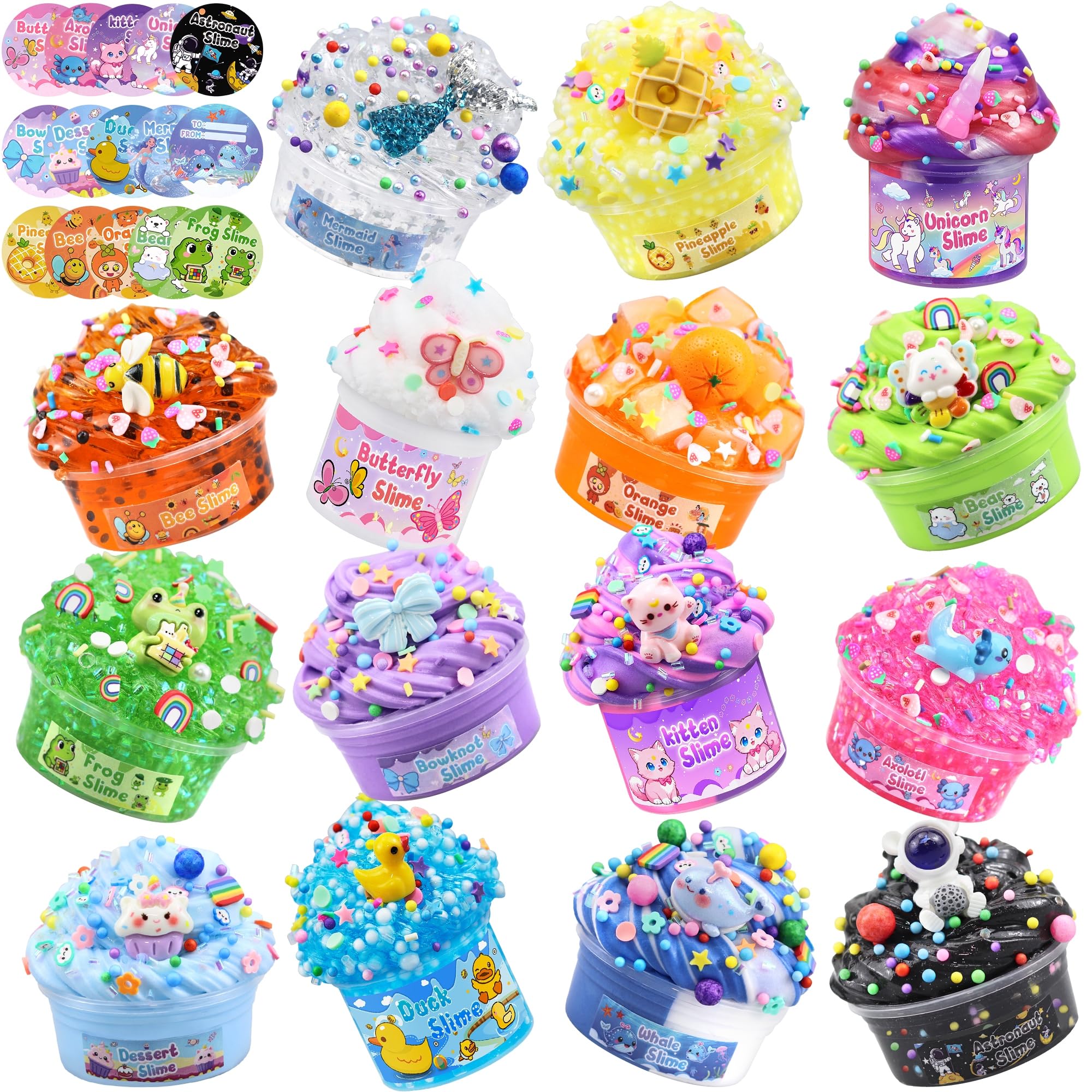 Photo 1 of 15 Pack Slime Kit for Girls, Cloud Butter Crunchy Slime Gift Set