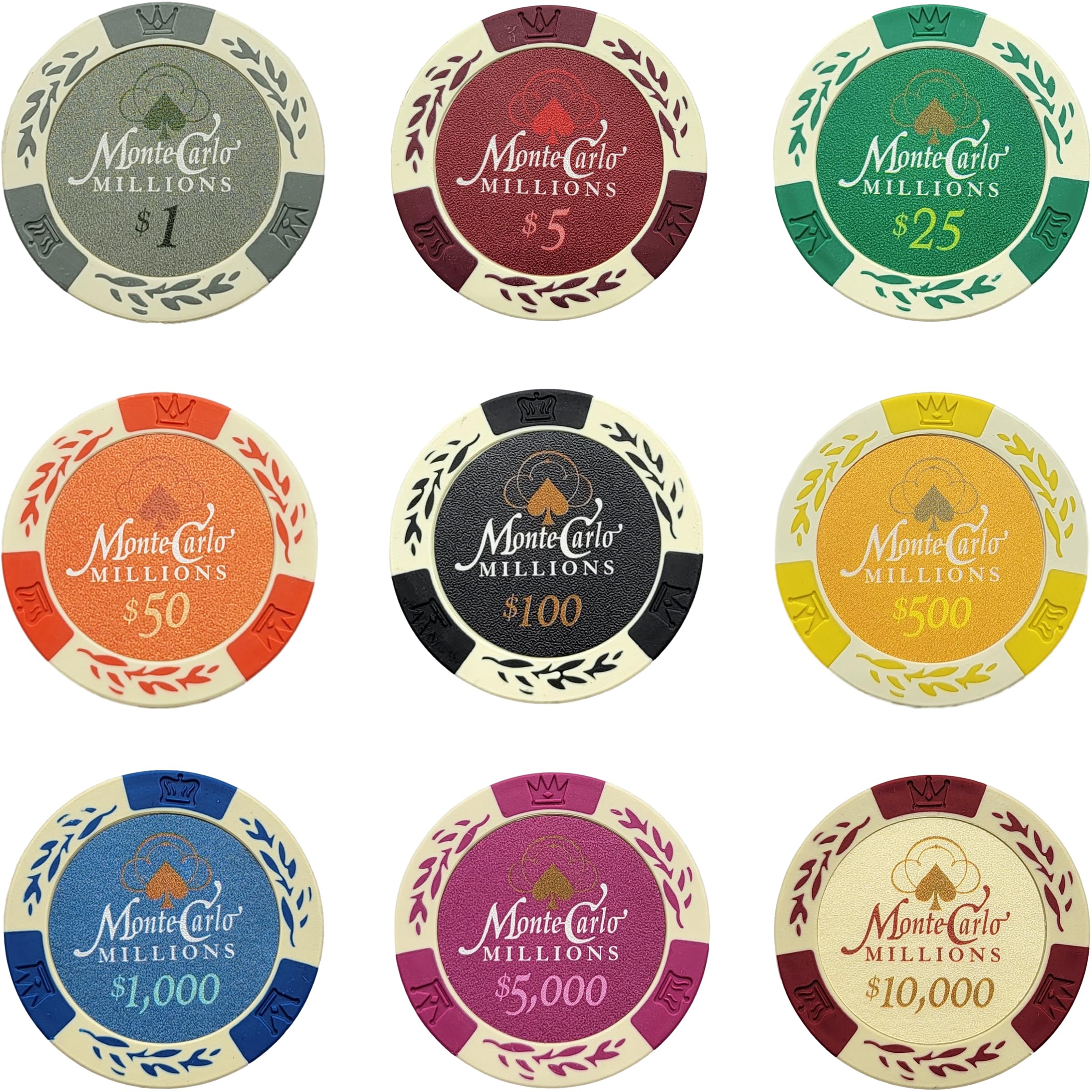 MRC POKER 500 pcs 14g Monte Carlo Millions Deluxe Poker Chip Set