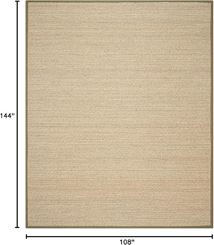 Miniatura 250 de Safavieh Colección de fibra natural NF115P - Alfombra (fibra natural), color gris, Fibras naturales beige, (Natural/Beige),Natural/Negro,Natural