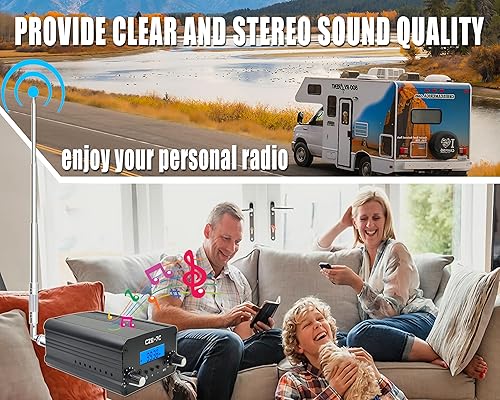 Miniatura 4 de Transmisor FM de 3,280.8 ft, transmisor de radio estéreo de largo alcance de 7 W para autocar, iglesia, espectáculo de luz, supermercado, escuela,