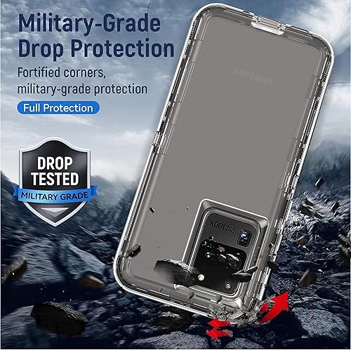 Miniatura 2 de Funda para Galaxy S20 Ultra, YmhxcY Drop de 3 capas duradera (sin protector de pantalla), funda de goma sólida, funda transparente de prueba de 16