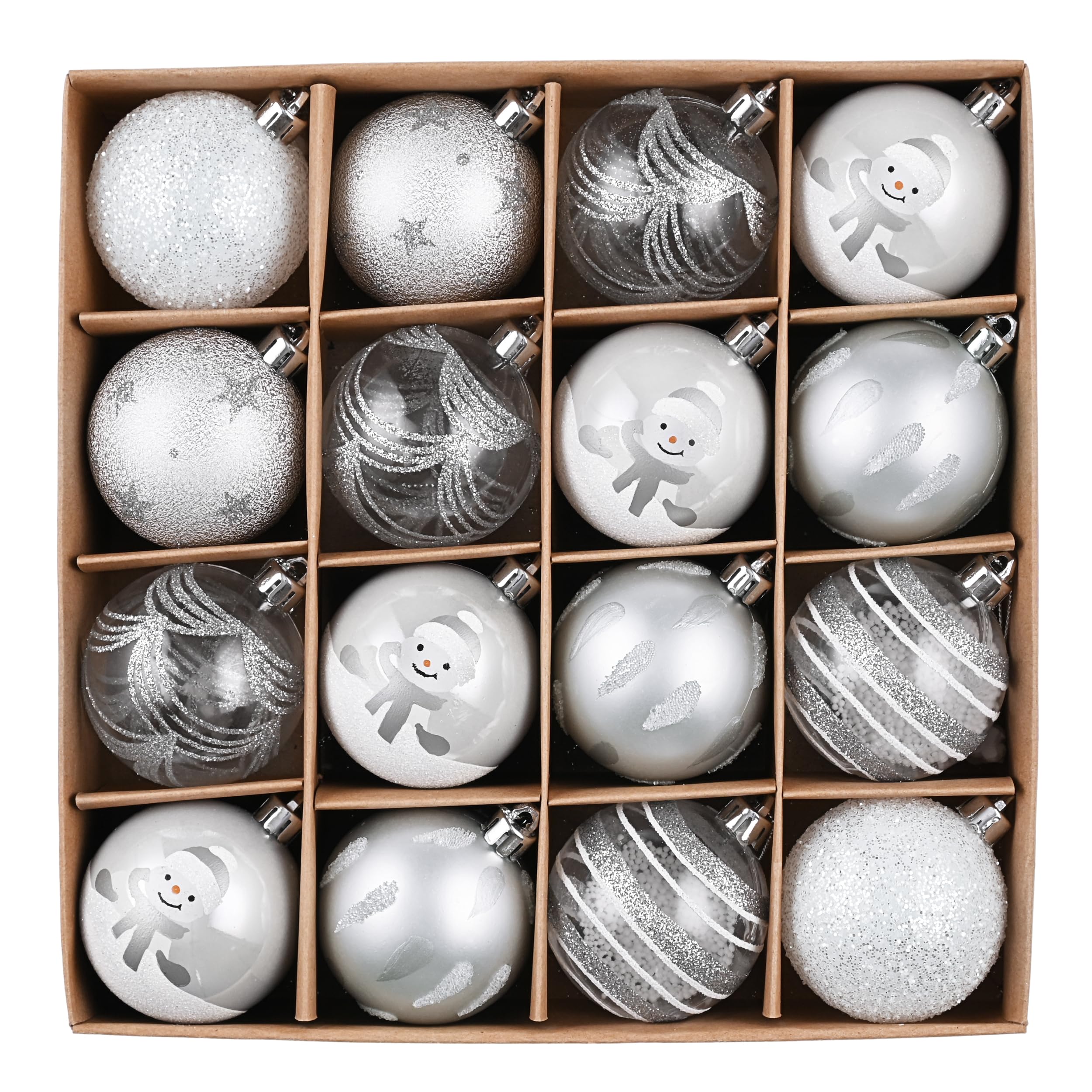 Boule de Noel personnalisée et incassable lot de 16 pour un cadeau de Noel unique
