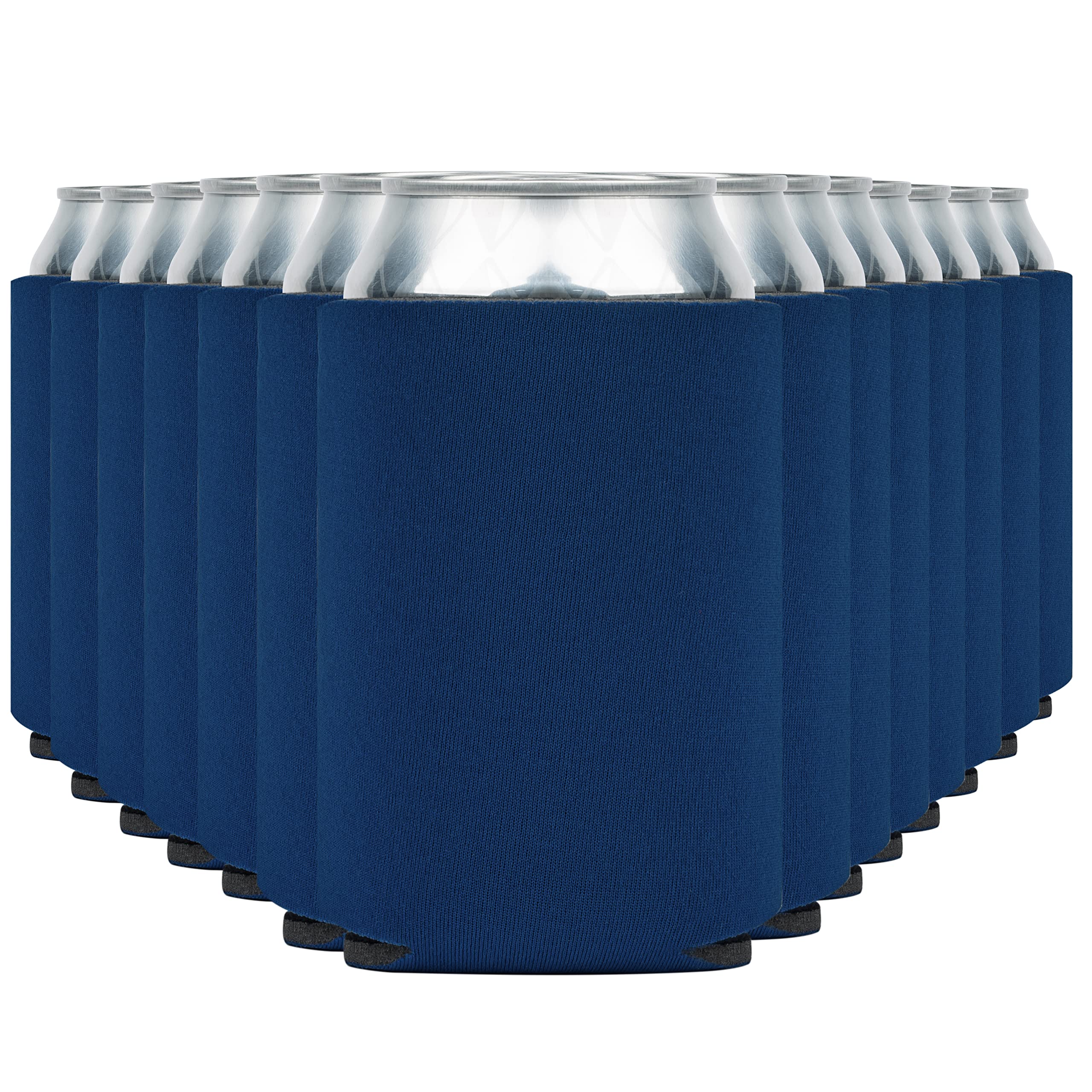 Blank Beer Can Coolers Sleeves (30-Pack) Soft Insulated Beer Can Coolies - HTV Friendly Plain Koolies in Bulk for Beer Cans &amp; Bottles - Coolie Blanks for Vinyl Projects &amp; Wedding Favors (Royal Blue)