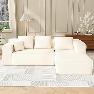 Swbvs Sofa-in-a-Box (White, L Shaped Sofa)