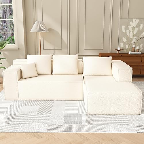 Swbvs Sofa-in-a-Box (White, L Shaped Sofa)