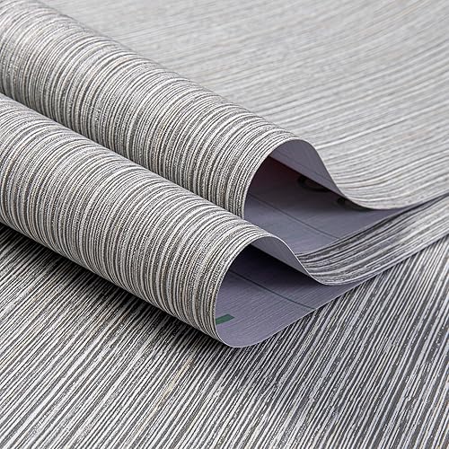 Miniatura 7 de Papel pintado de Haimin con textura de paja de 24" x 393" en tela, papel de contacto marrón, papel pintado de lino texturizado, papel pintado de