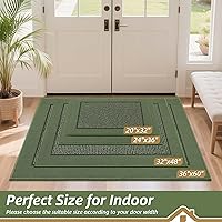 Vista 2 de BEQHAUSE Tapete para puerta interior de 20 x 32 pulgadas, tapete antideslizante para entrada, lavable, resistente a la suciedad, tapete