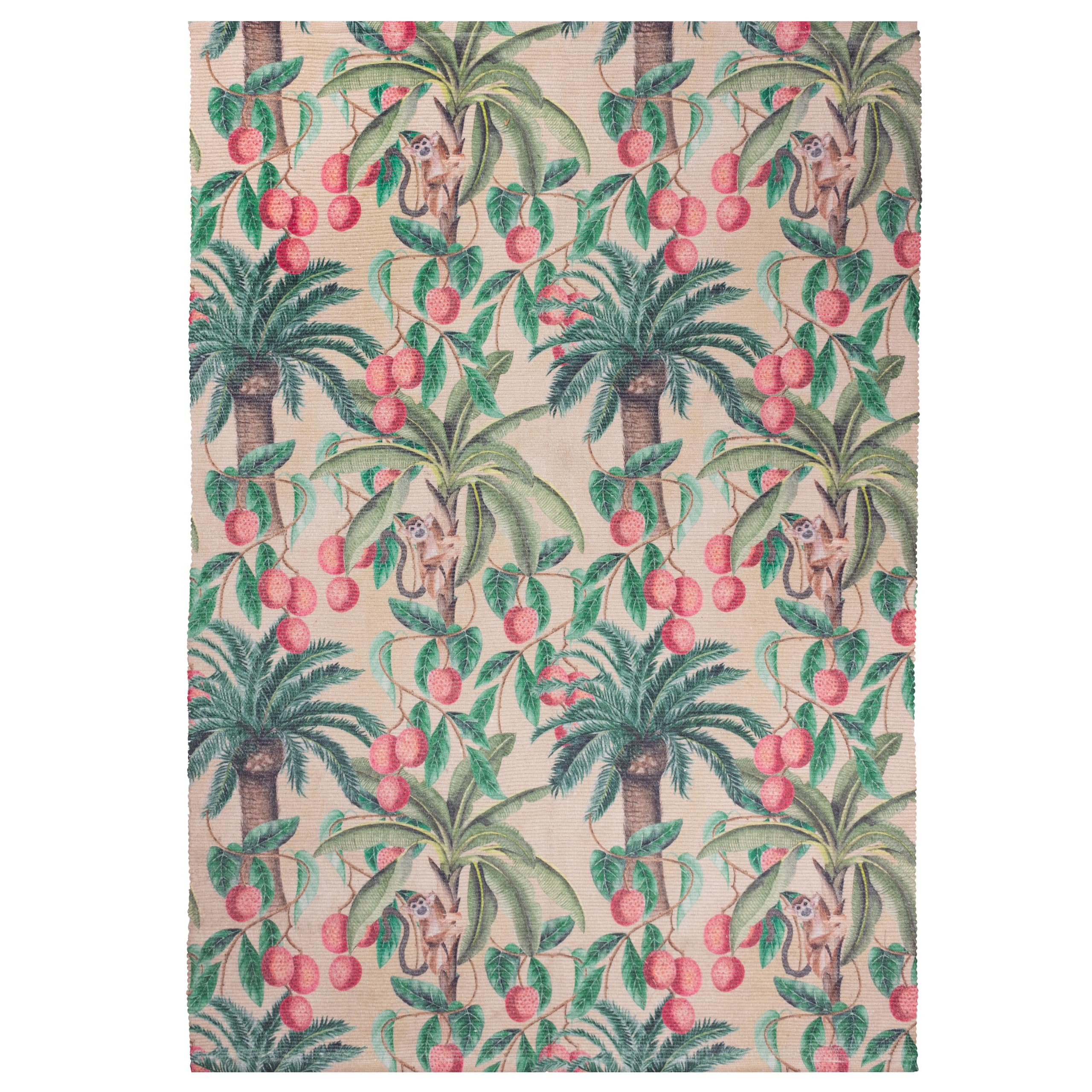 furn. Monkey Palm Rug – Indoor/Outdoor Tropical Monkey Palm Tree Washable Weather Resistant Rug (Papyrus - 120x170cm) — image 1