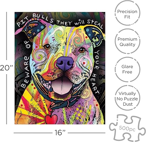 Miniatura 2 de AQUARIUS - Rompecabezas de 500 piezas Dean Russo Beware Pit Bull AS