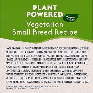Natural Balance Limited Ingredient Dog Food, Small Breed, Vegetarian, 4 lb