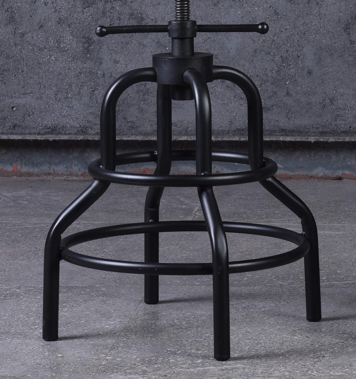 Adjustable Swivel Kitchen Counter Stool with Arc-Shaped Backs-20.47"-25.59" Tall Rustic Farmhouse Industrial Barstools Set of 2 Breakfast Dining Cafe Bar Stool,Black Metal Brown Wood,Welded Base