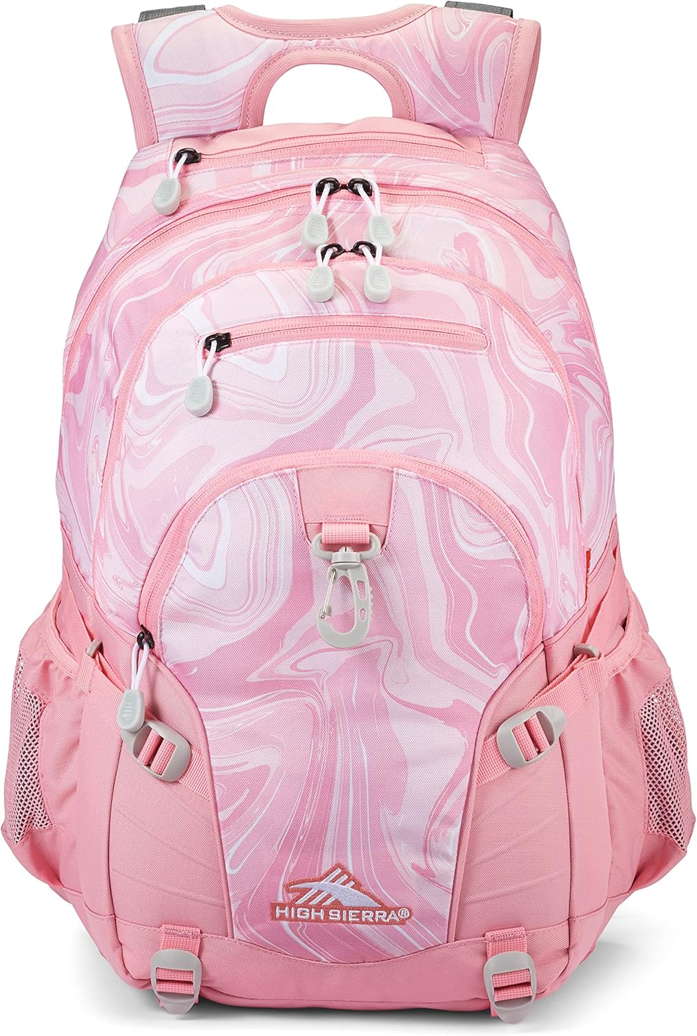 High Sierra Loop Backpack, Travel, or Work Bookbag with tablet sleeve, One Size, Pink Marble - Bubblegum Pink - Image 2
