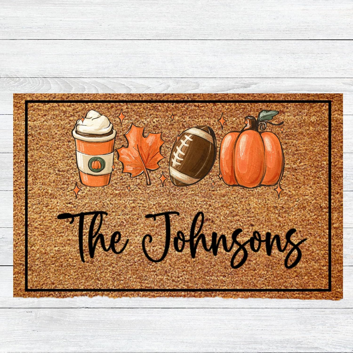 Personalized Fall Welcome Mat, Custom Fall Doormat, Pumpkin Doormat, Fall Seasonal Decor, Personalized Porch Decor, Fall Porch Decor, Farmhouse Decor (24x16)