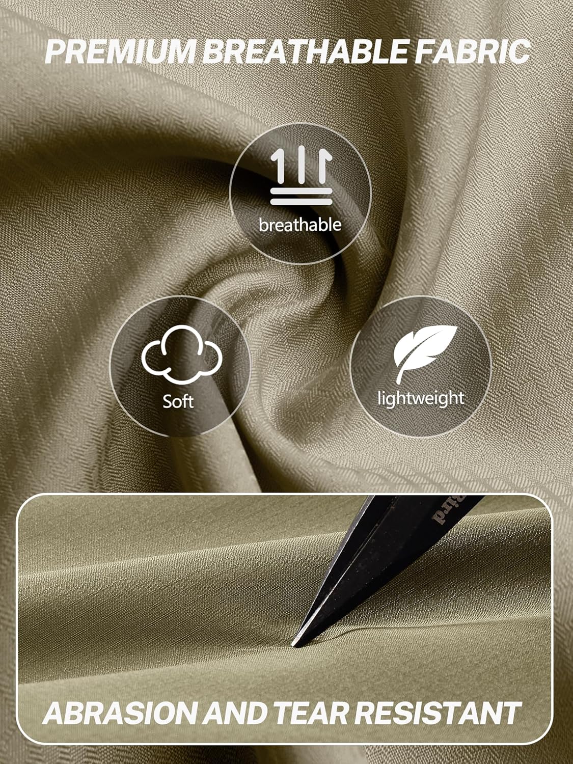 Mens Fishing Shirts Long Sleeve Button Up Ripstop Work Shirts with Zipper Pockets for Outdoor Safari Hiking Hunting