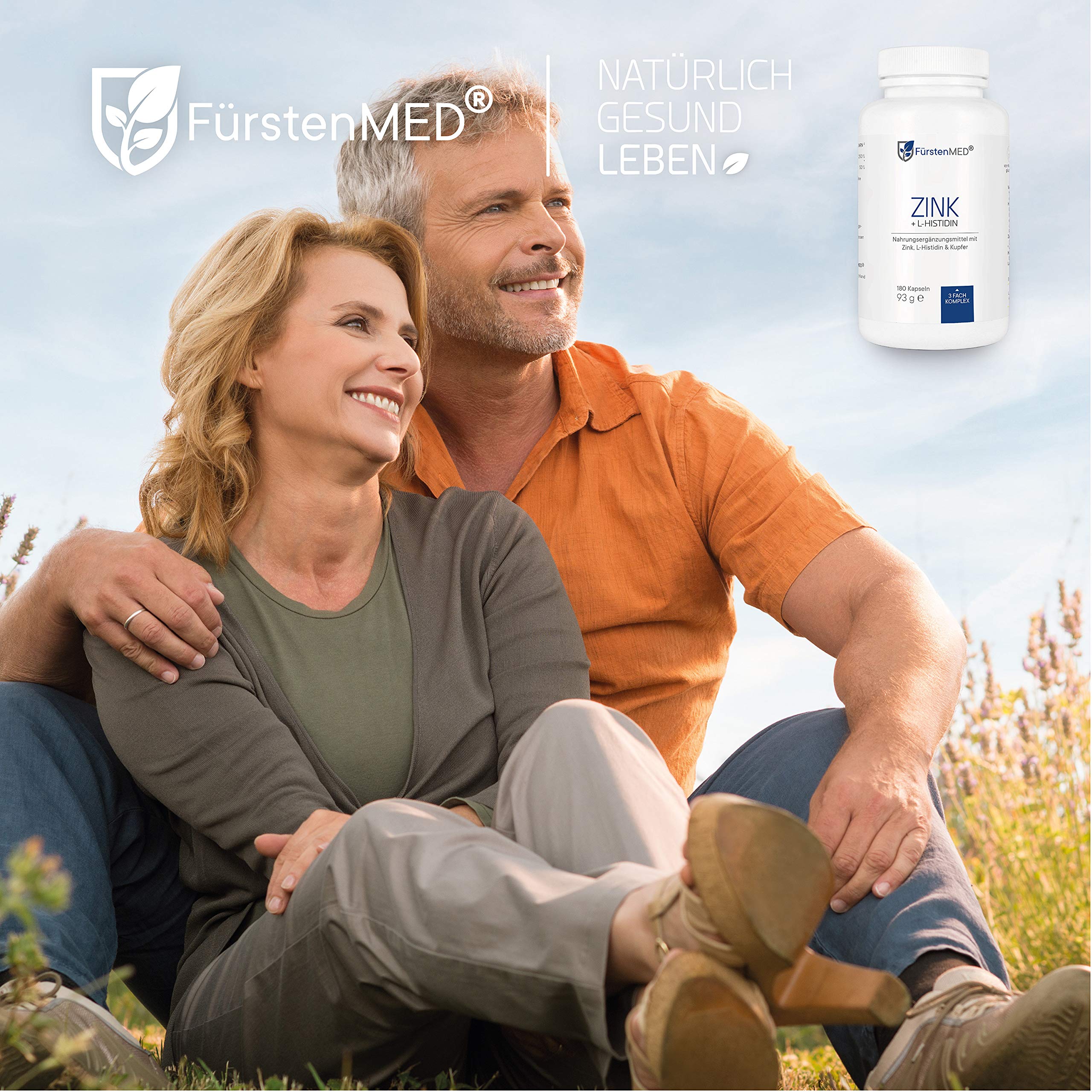 FürstenMED® 180 Zink Kapseln Hochdosiert mit 25mg Zink aus Zinkbisglycinat + L-Histidin + Kupfer, Veganes Zinc Supplement Laborgeprüft & Ohne Zusatzstoffe