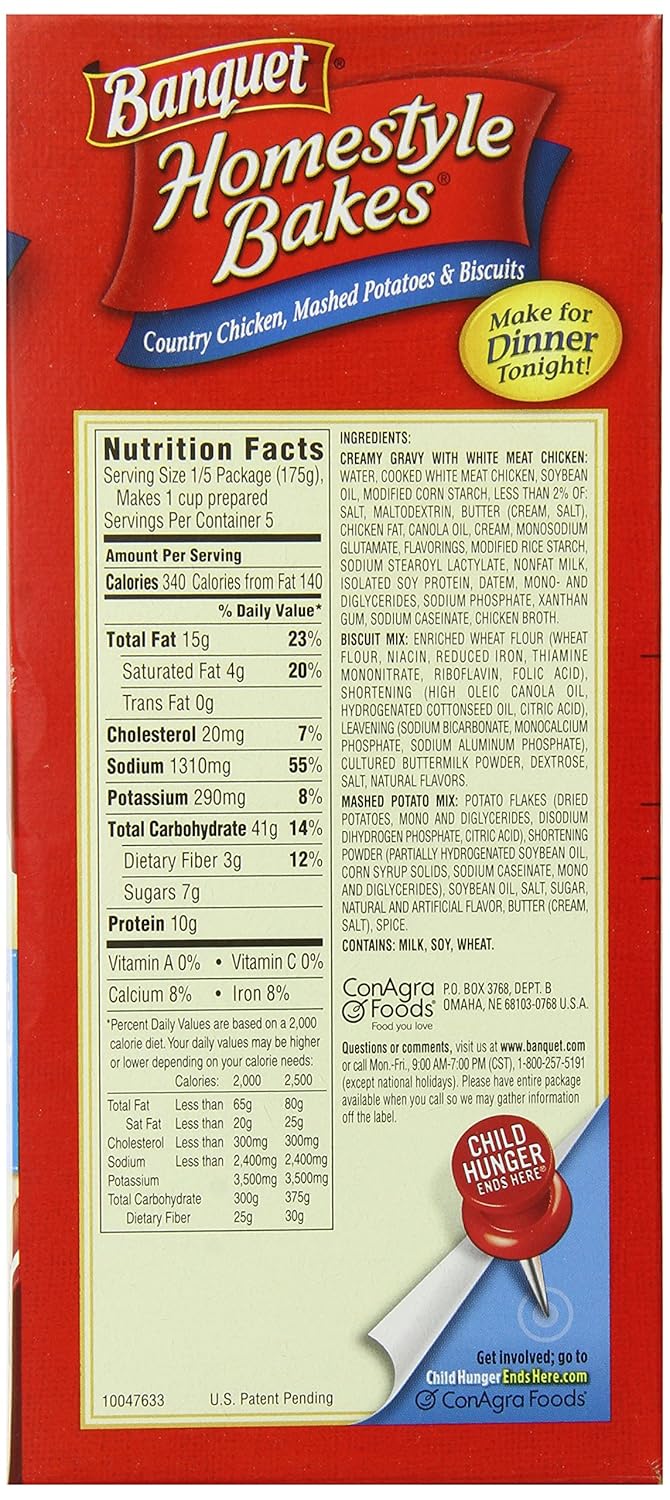 Banquet Homestyle Bakes Country Chicken, 30.9-Ounce Boxes (Pack of 6)