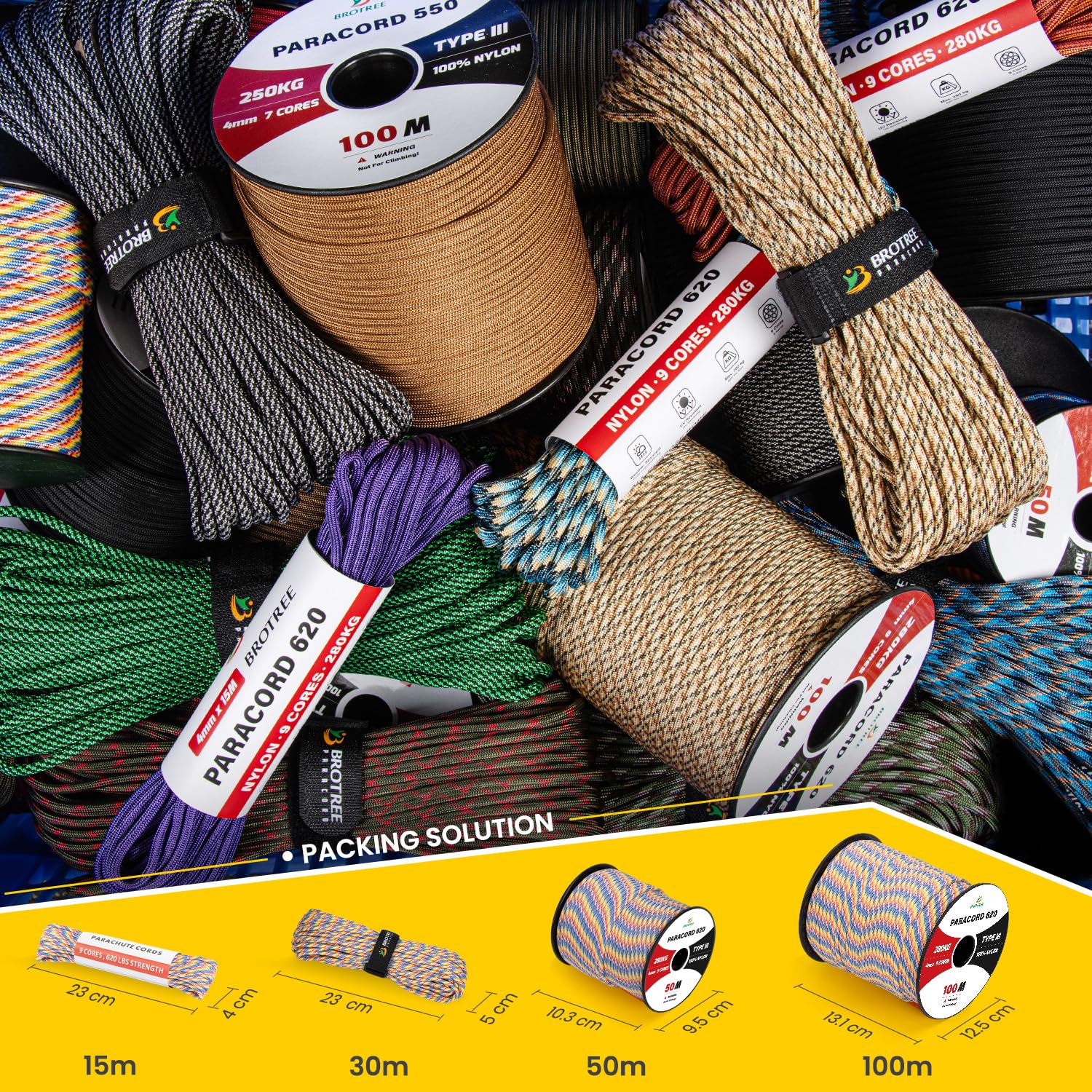 Paracord 550 Tipo III - Corda Nylon 4mm Per Sopravvivenza E Outdoor - 250kg Carico Di Rottura - 31 Metri - Foto 8