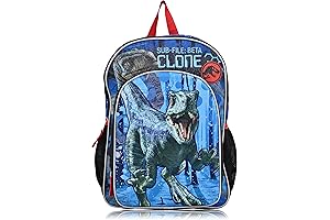 Blue Jurassic World Boys 3D Molded Front Backpack