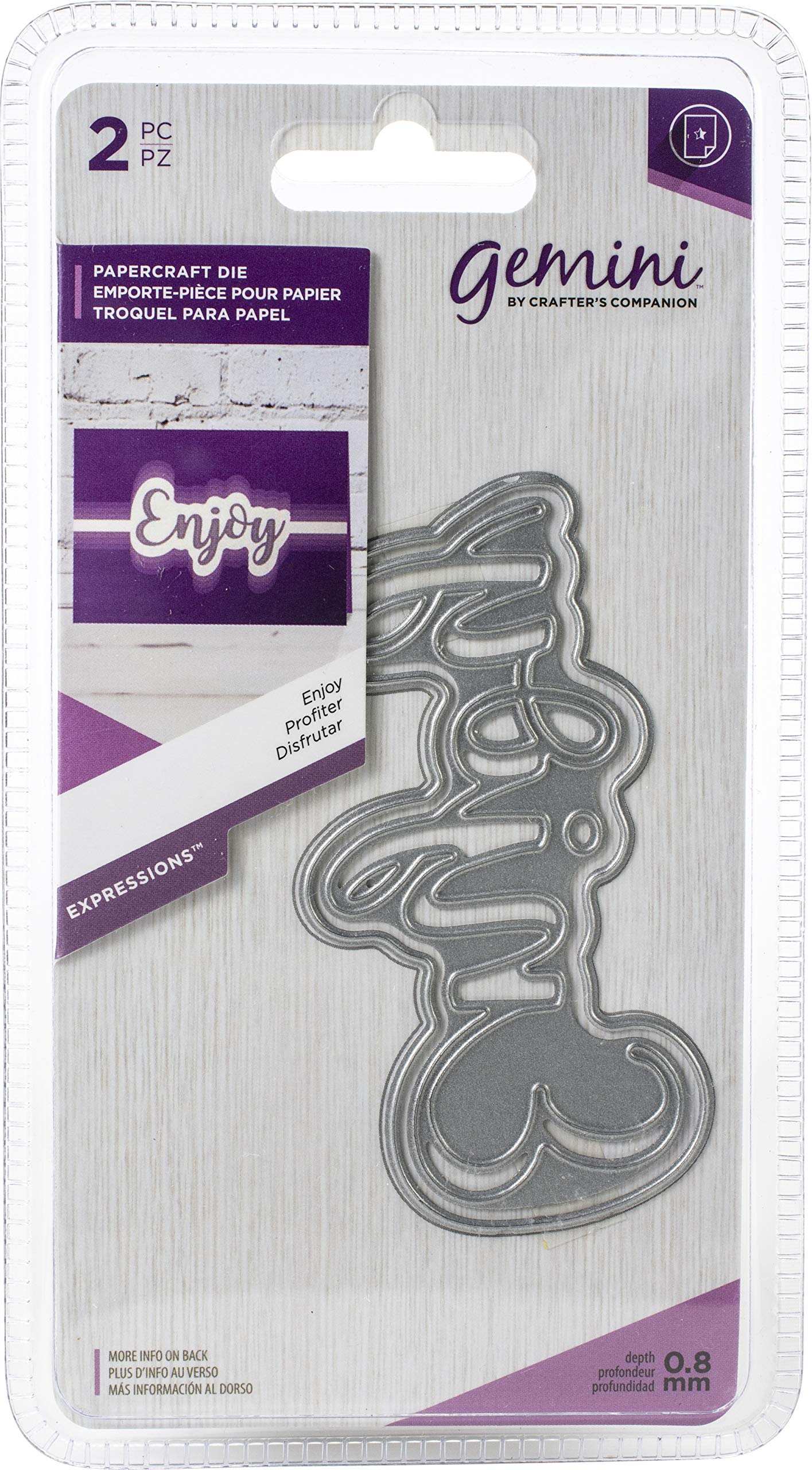 Crafter's Companion GEMMDENJ Gemini Papercraft Die-Enjoy 1.9"X3.5", Silver
