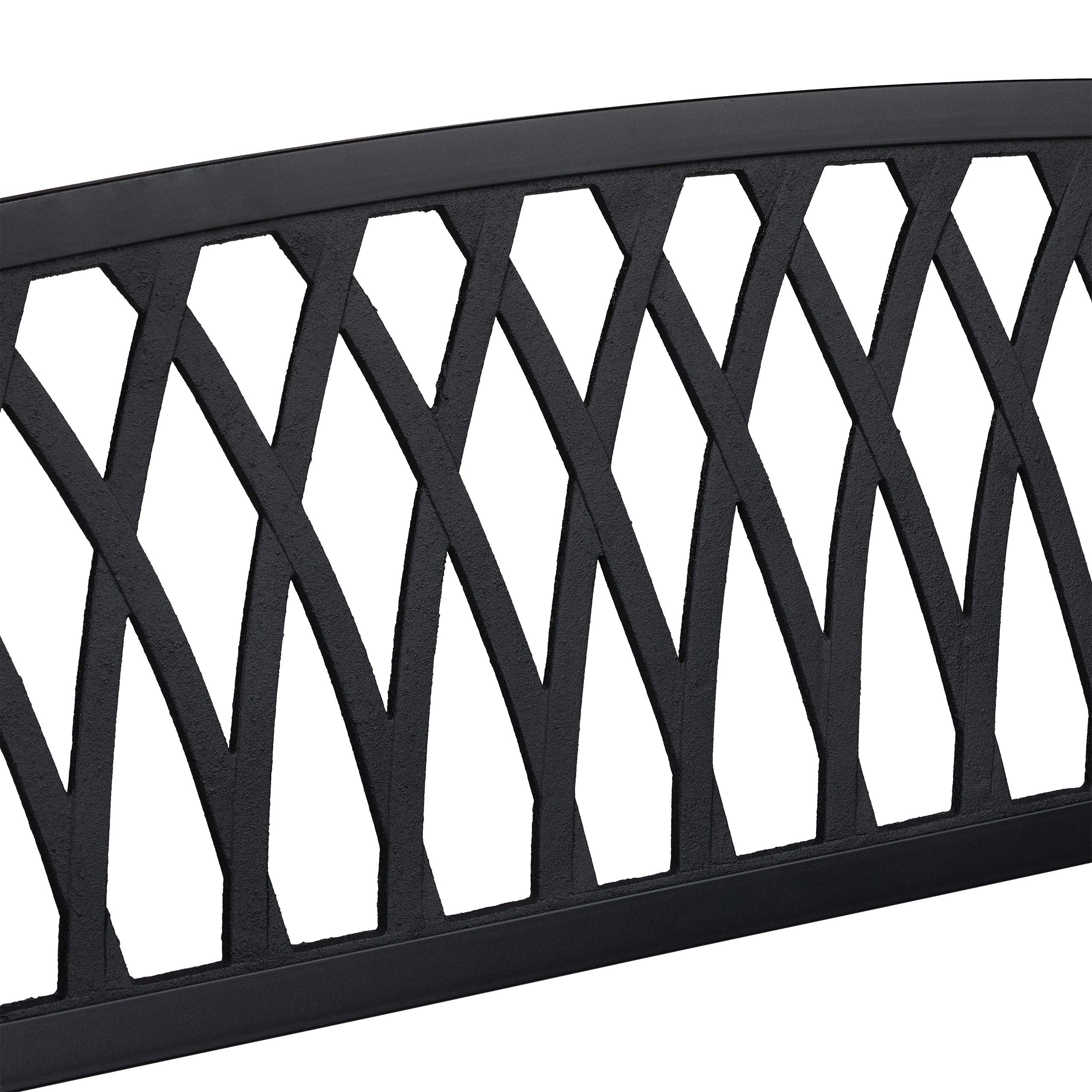 Relaxdays Panca da Giardino, Outdoor, a 2 Posti, Elegante Accessorio per Arredare Balcone e Veranda, 87x127x60 cm, Nero