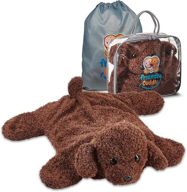 FRIENDLY CUDDLE Couverture de lap pondérée pour les enfants & Adultes – Couverture pondérée Lily Kids – ASD, Traitement sensoriel Jouet de chien pondéreux pour animaux – Plaquette en lap pour enfants, poids microwavable 5 Des lbs.