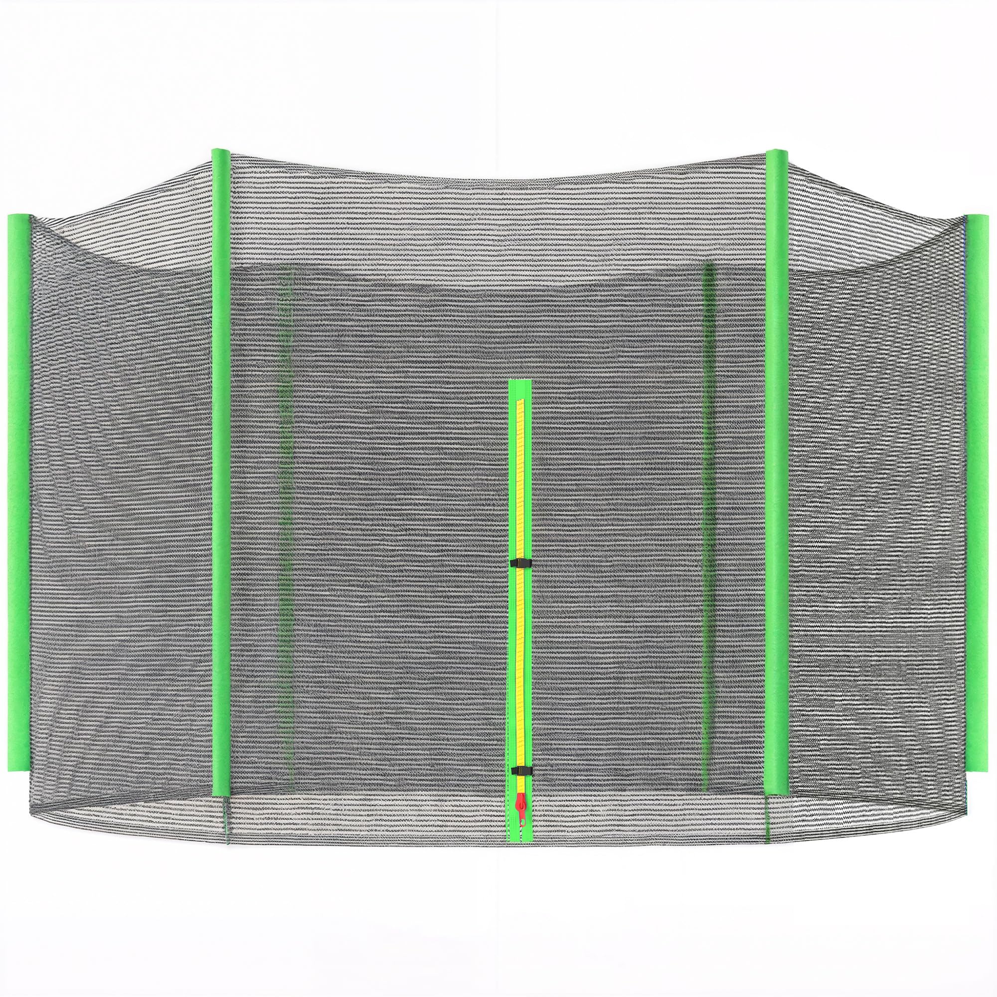 SPORTNOW 10ft Trampoline Net Replacement with 6 Plastic Pole Covers, Weather-Resistant Trampoline Netting Replacement with Zipped Entrance, Poles Not Included, Green