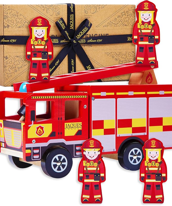 Jaques of London Wooden Fire Truck | Toddler Toys for 1 2 3 Year Olds ...