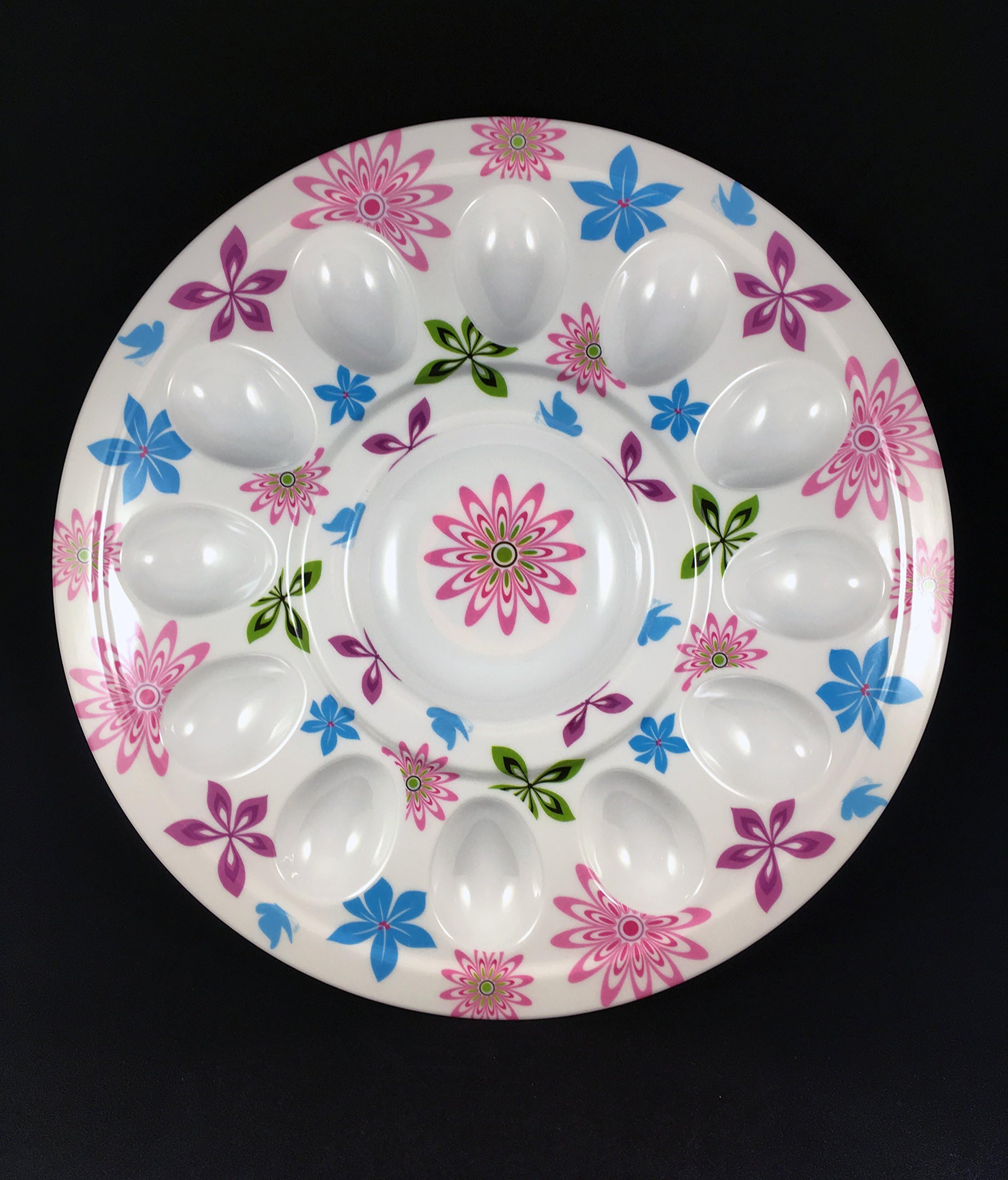 Deviled Egg Tray- This Floral Print Party Serving Platter Holds 12 Eggs