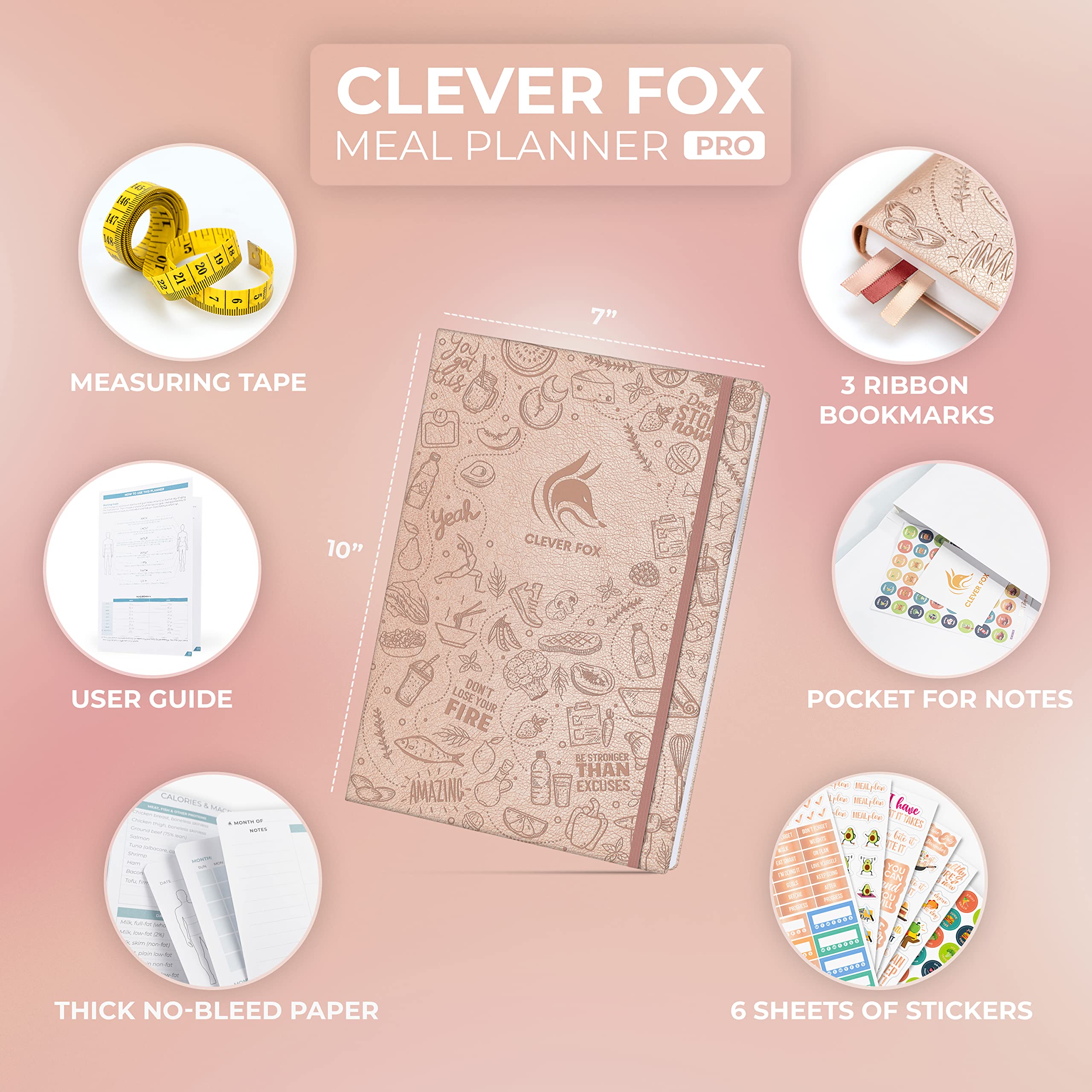 Clever Fox Meal Planner PRO, Weekly Meal Prep & Nutrition Journal with Grocery List & Weigh Loss Tracker - Image 2