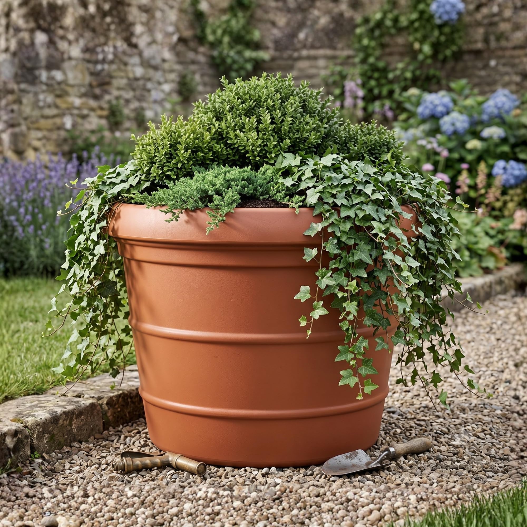 Trifibre 86cm Rotomoulded Large Planter (275L) - Frost-Proof Rust Effect