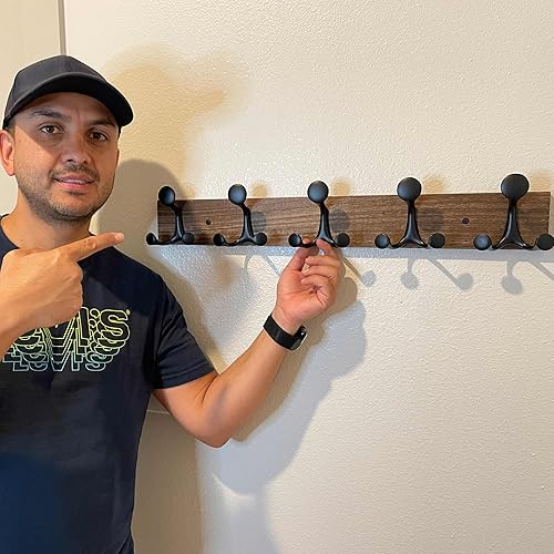 Miniatura 268 de SKOLOO Perchero de madera blanca de 17 pulgadas con 3 ganchos triples, ideal para entradas familiares, aulas y almacenamiento de suministros para