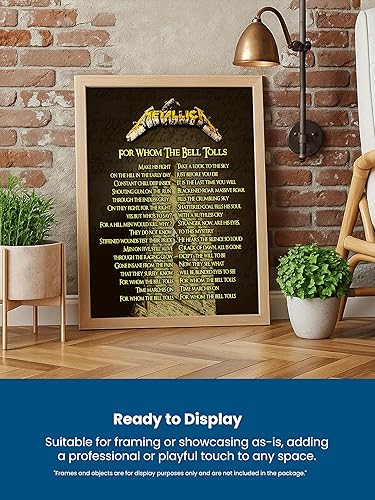 Miniatura 4 de AMERICAN LUXURY GIFTS Arte de pared con letra de canción "For Whom the Bell Tolls", sin marco, impresión de música rock de 11 x 14 pulgadas para