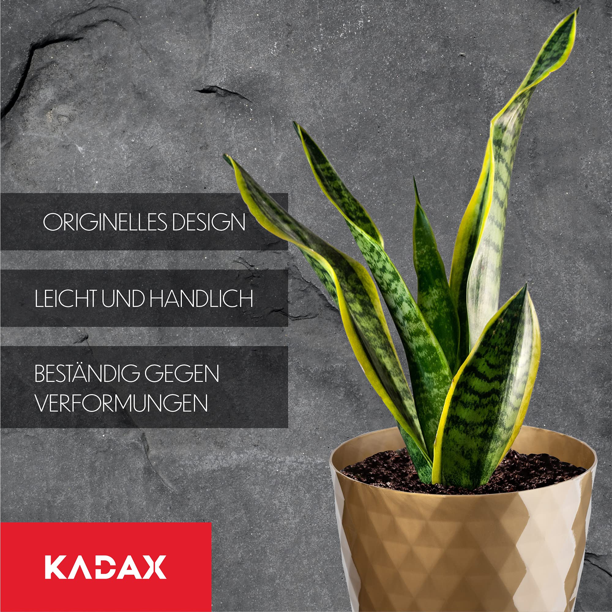KADAX Blumentopf, EIN Topf für Blumen und Pflanzen mit Untersetzer, Pflanzkübel leichtes und beständiges Material EIN dekorativer Topf für… – Ansicht 7