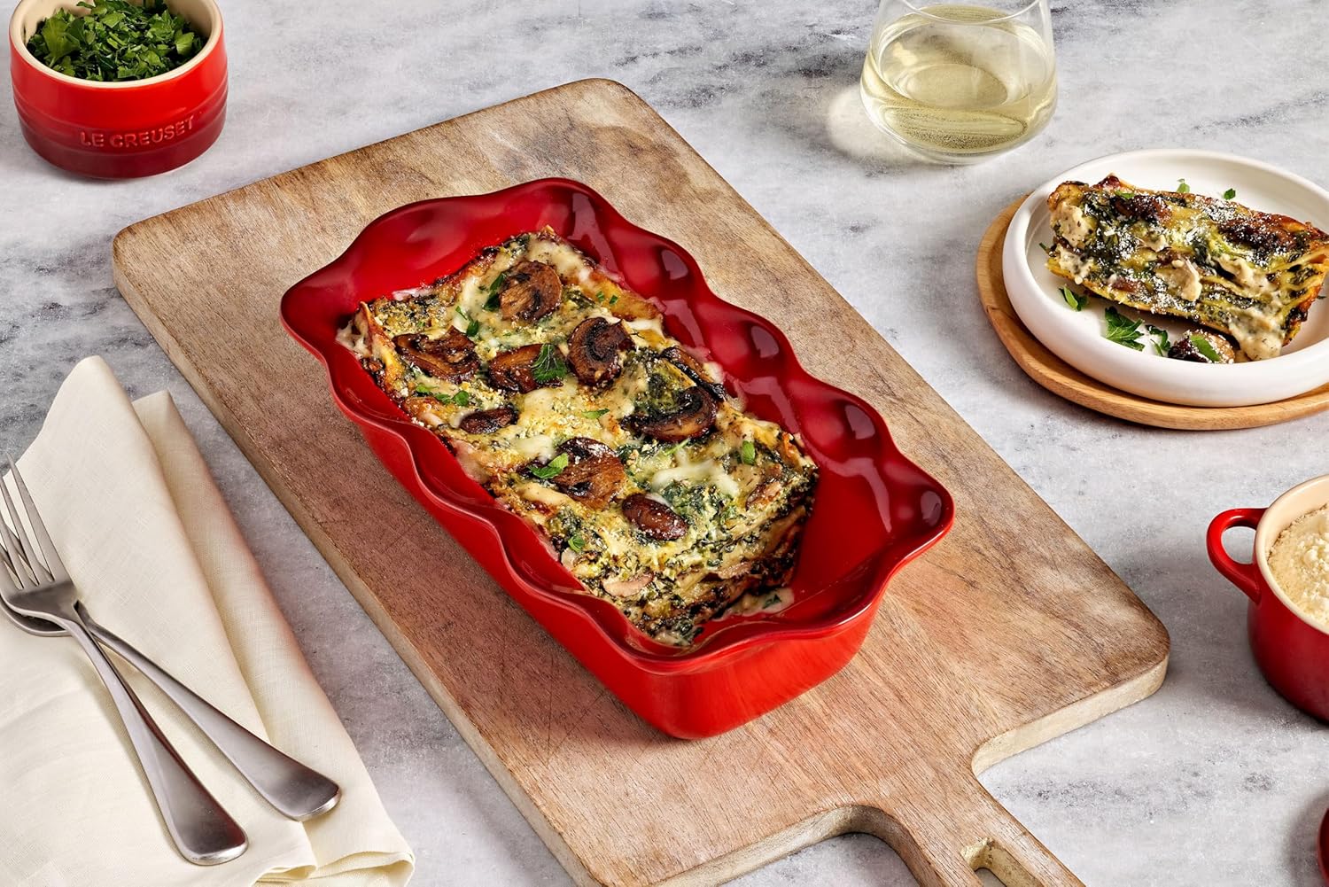 Le Creuset Stoneware Heritage Fluted Loaf Pan, 9", Artichaut