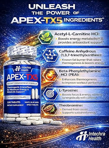 Miniatura 5 de Ultra Catalizador de Pérdida de Grasa, 120 tabletas, intensificador termogénico de grado farmacéutico para máxima energía y pérdida de peso,