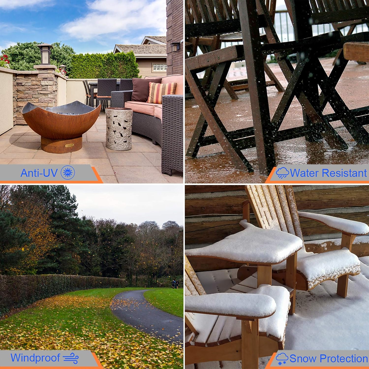 Finnhomy Waterproof Patio Lounge Chaise Chair Covers Set of 2 600D Heavy Duty Outdoor Chaise Lounge Cover Furniture Covers 78" L X 30" W X 31" H, Brown : Garden & Outdoor