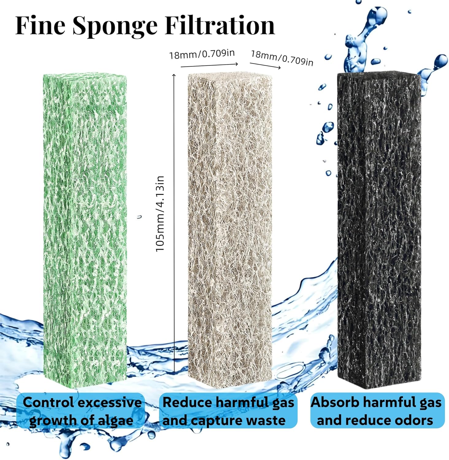 (16+9) Pack Large Replacement Filter Cartridges Compatible with QuietFlow Power Filter Size 20,30,50,75 & E Internal Power Filter Size 40 & Canister Filter Size 200/300/400 & Zilla Large Filter(L)
