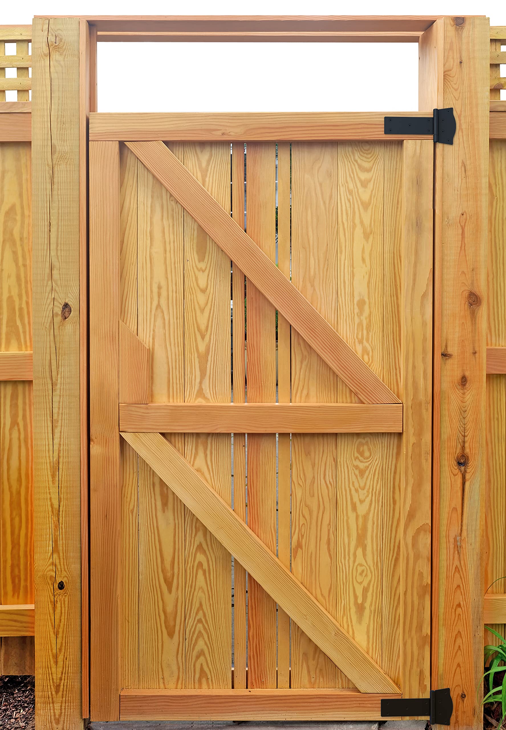 National Hardware N166-030 6-in Mountain Modern T Black Gate Hinge, 2 Count - Image 3