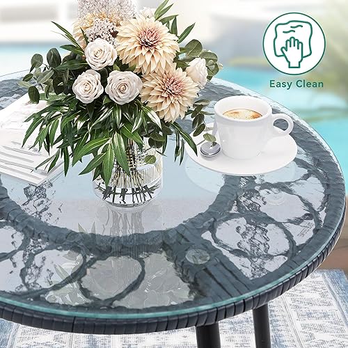 Miniatura 4 de YITAHOME Muebles de patio en forma de L juego de sofá seccional para exteriores patio trasero porche con cojines gruesos tumbona desmontable mesa