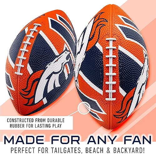 Vista 136 de Franklin Sports NFL Team Footballs - Rubber Youth Mini Balls for All Teams - Kids 8.5" Football + Air Pump Sets - Official NFL Licensed