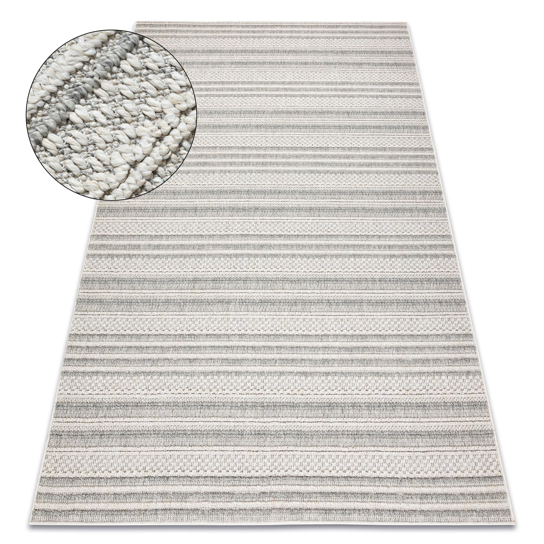 Tapis structurel Boho gris pour sublimer votre salon ou terrasse