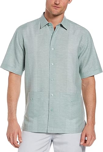 Miniatura 9 de Cubavera Camisa Guaybera de manga corta con botones para hombre mezcla de lino Mauveglow XXL