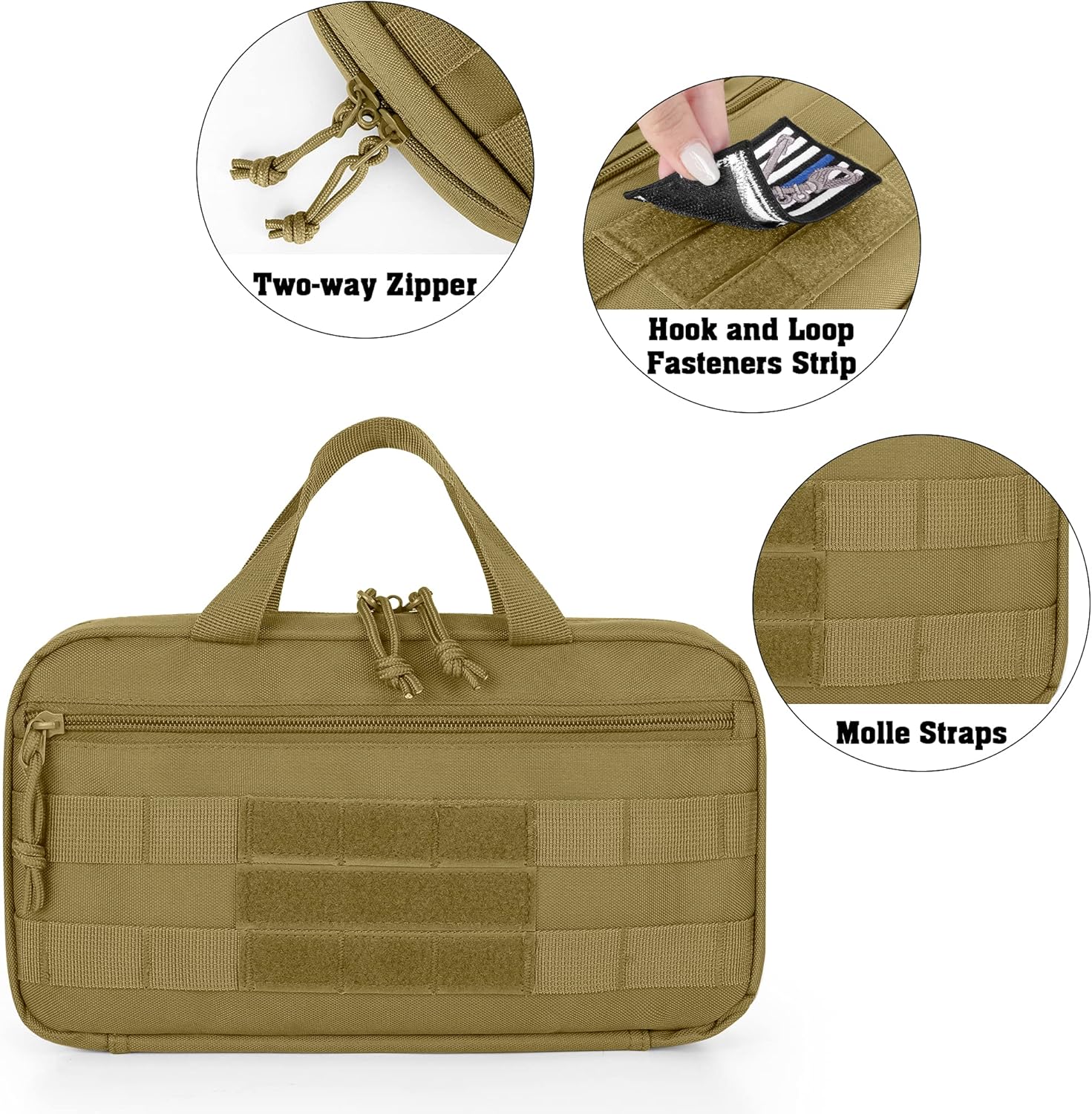 DSLEAF Tactical Pistol Magazine Storage Bag, MOLLE Mag Pouch Hold Up to 13x Standard Single/Double Stack Magazines for Medium and Large Handguns, Khaki : Sports & Outdoors