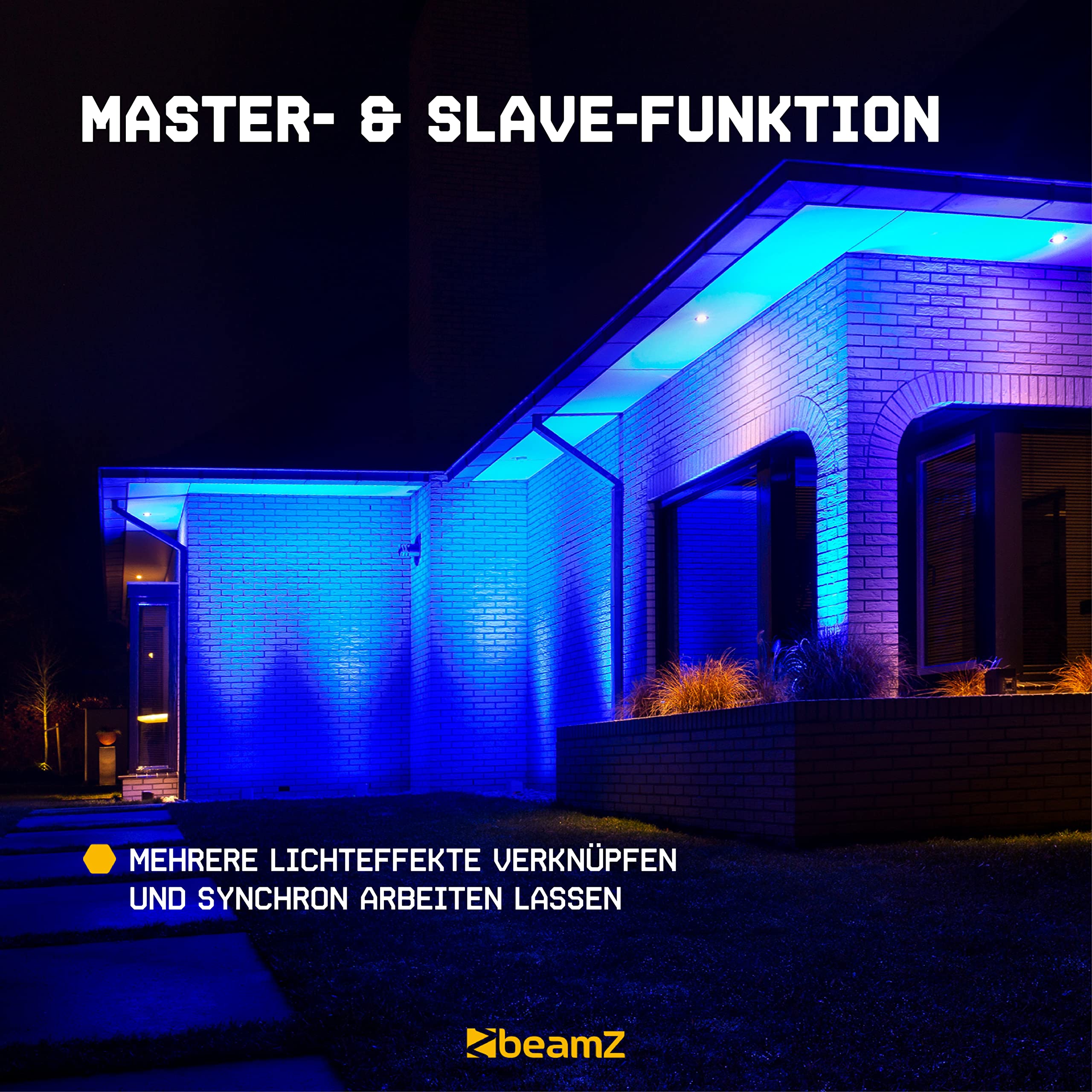 BeamZ BBP94 LED Uplight LED Par Strahler, 8er Set im Ladecase, 10 x 4 Watt, Bühnenbeleuchtung Set für DJ Pult, Bühnenlicht, DMX-LAN, Partylicht Musikgesteuert, Bühnenequipment, mit Fernbedienung
